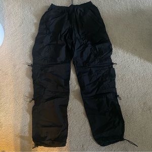 black size xs garage parachute pants